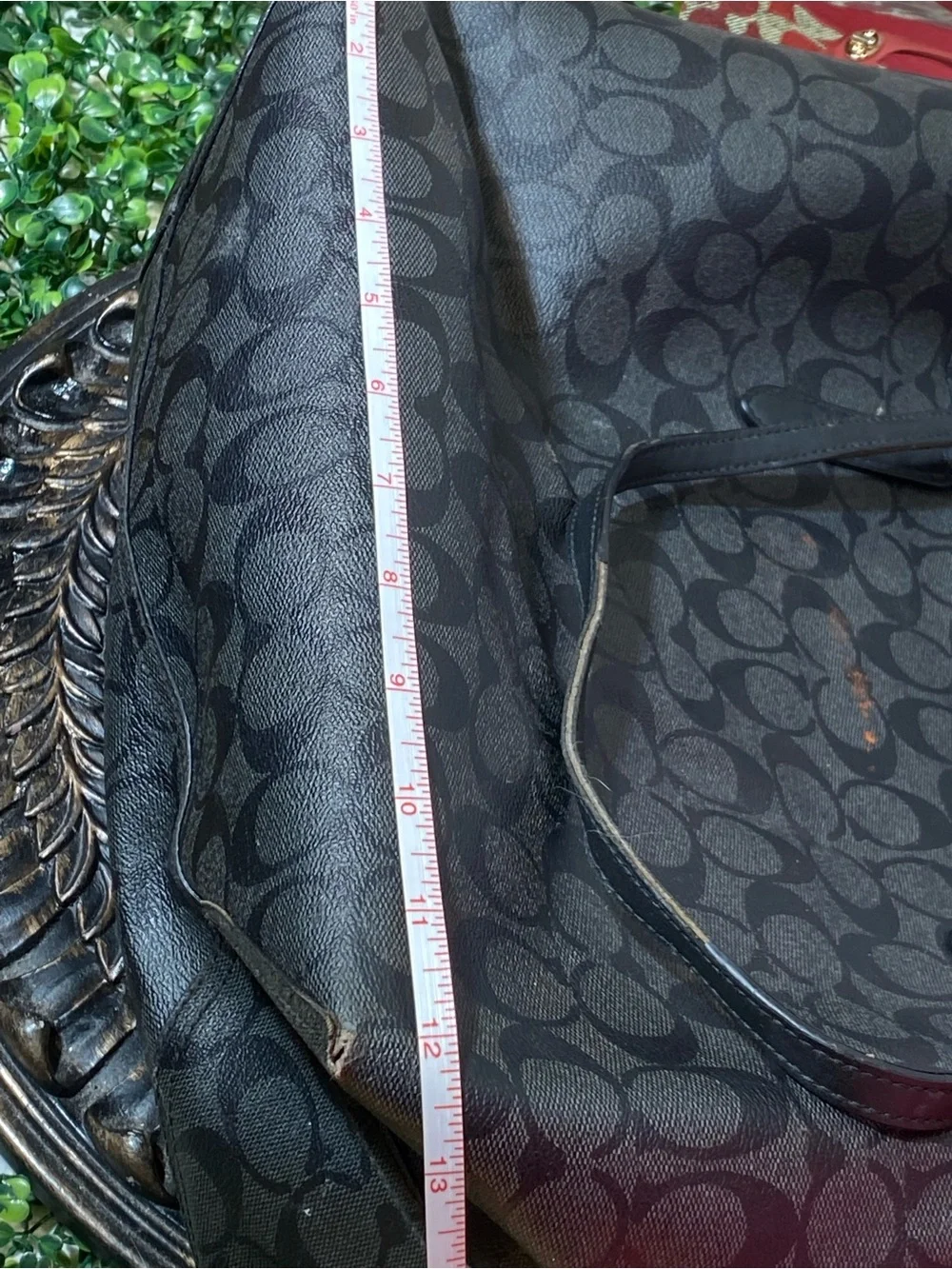 Coach Black Signature Canvas Tote with Subtle Logo